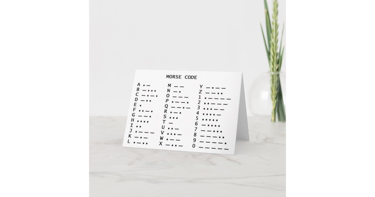 Morse Code Card | Zazzle