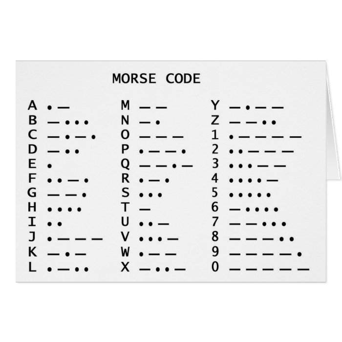 Morse Code Cards