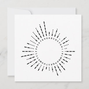 Morse Code Circle Card A–Z & 0–9 Minimalist