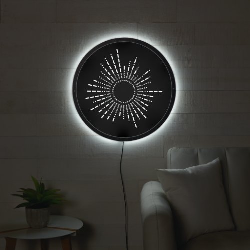 Morse Code Circle Unique Black  White Design LED Sign