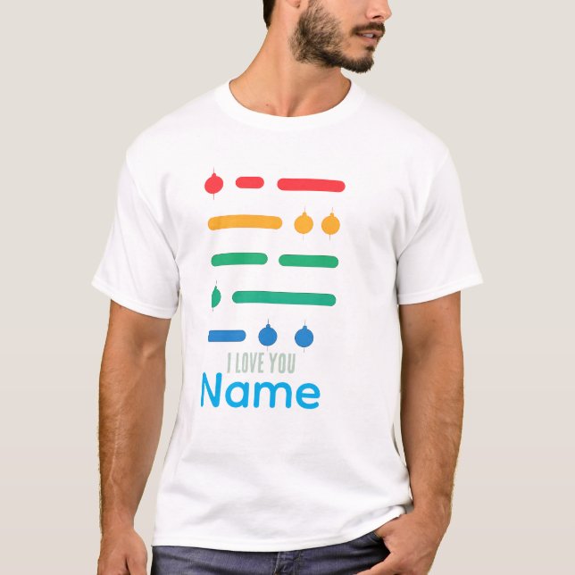 Morse Code – I LOVE YOU (Rainbow Edition) T-Shirt (Front)