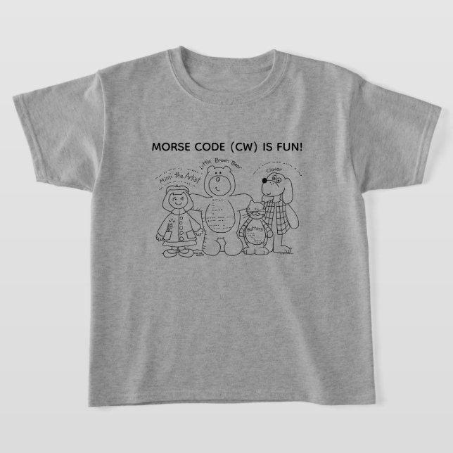 Morse Code is Fun T-Shirt for Young Learners (Laydown)