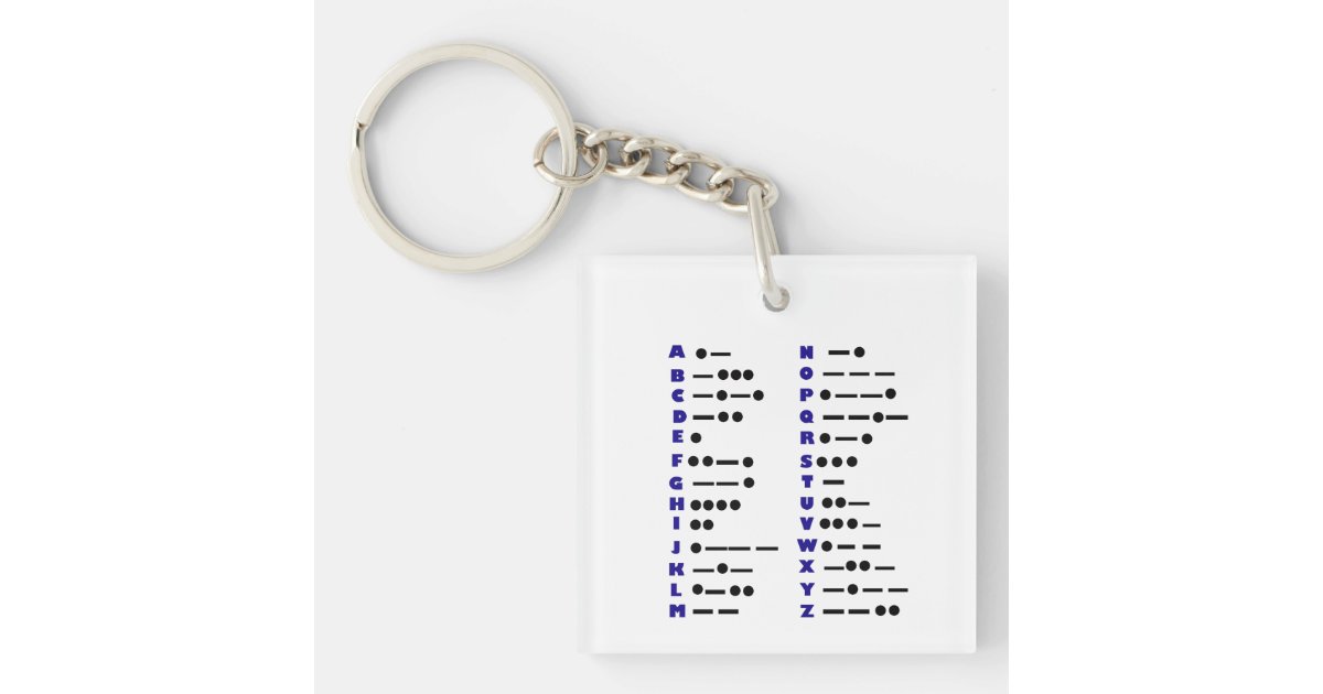 Morse Code Key Chain 2 Sided Keychain Zazzle Com