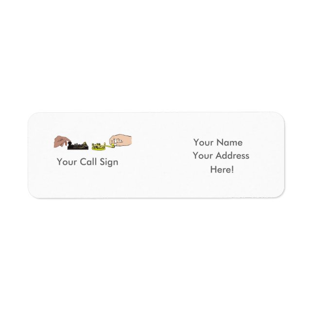 Morse Code Keys & Fists  Address Label - Customize (Front)