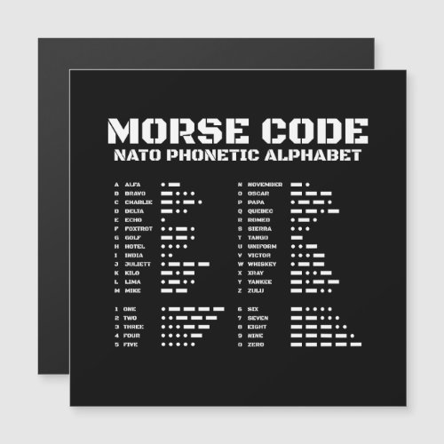 Morse Code  NATO Educational Design Black  White