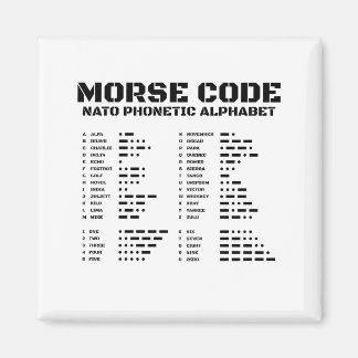 Morse Code NATO Phonetic Alphabet Alfa-Zulu Magnet