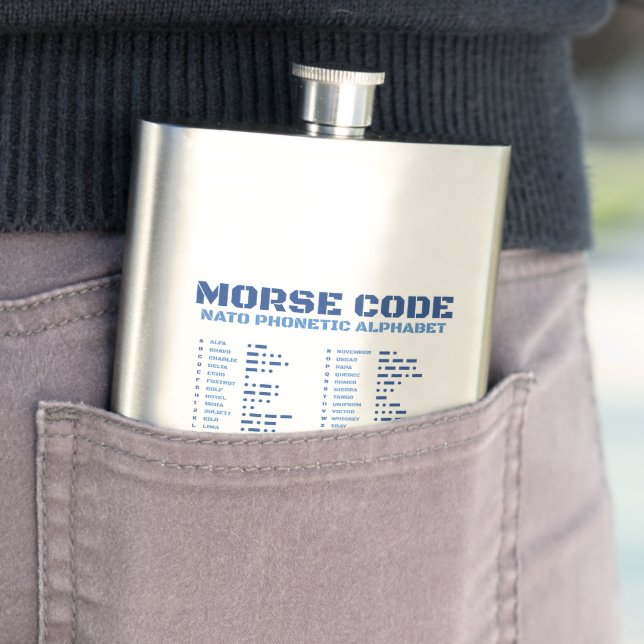 Morse Code NATO Phonetic Alphabet Flask (In Situ)