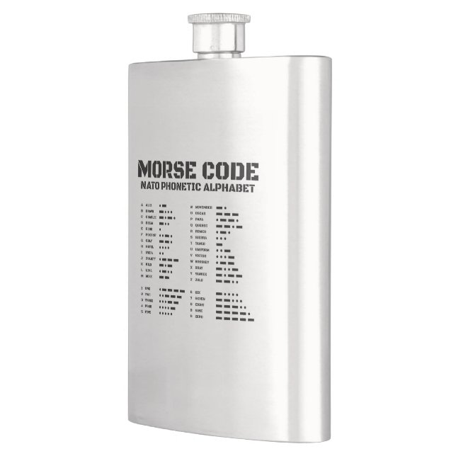Morse Code NATO Phonetic Alphabet Flask (Left)