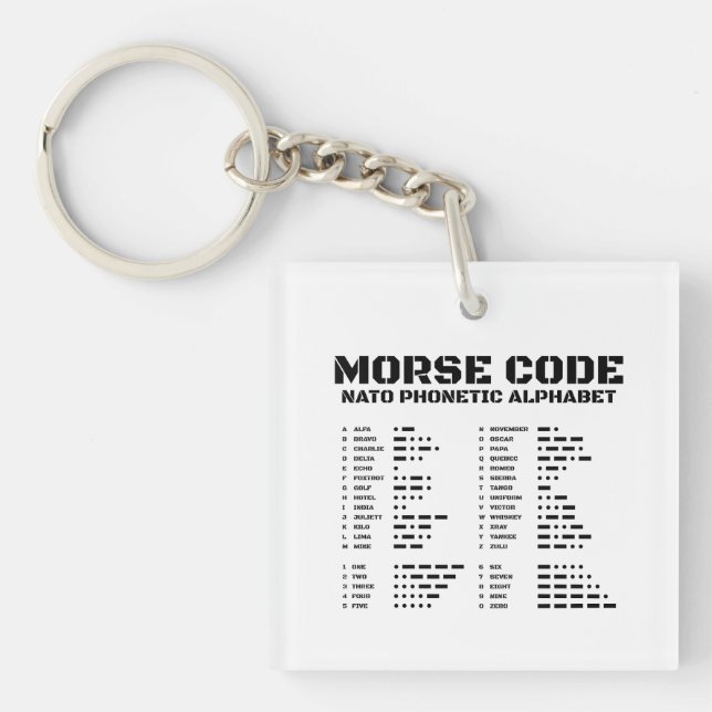 Morse Code NATO Phonetic Alphabet Keychain (Front)