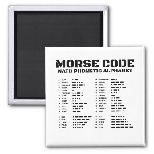 Morse Code NATO Phonetic Alphabet Magnet