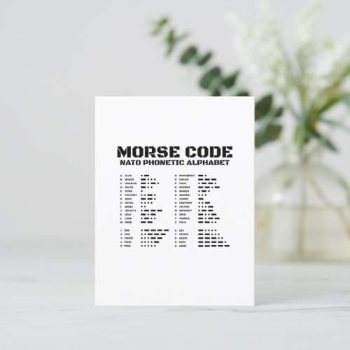 Morse Code NATO Phonetic Alphabet Postcard
