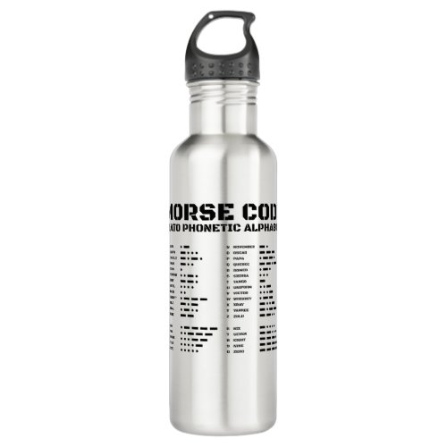 Morse Code NATO Phonetic Alphabet Stainless Steel Water Bottle