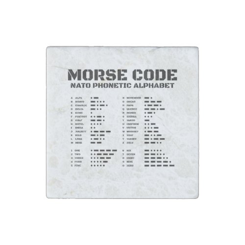 Morse Code NATO Phonetic Alphabet Stone Magnet
