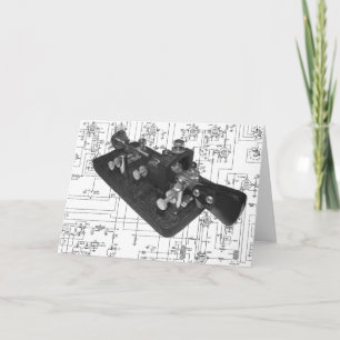 Morse Code Radio Key Schematic Greeting Card
