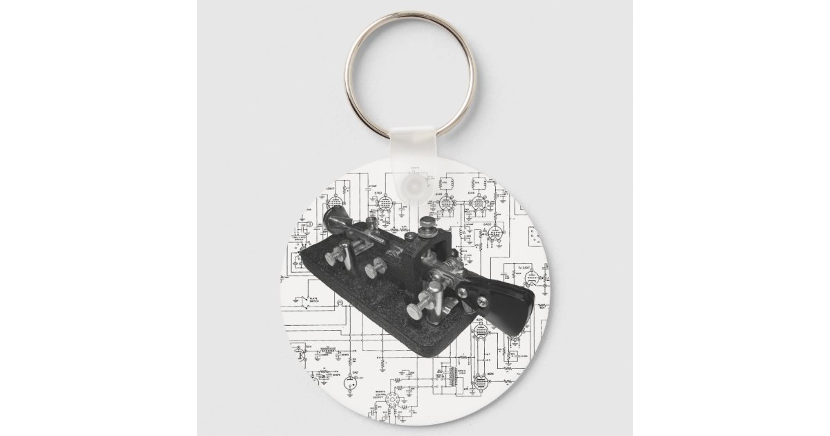 Morse Code Radio Key Schematic Keychain | Zazzle