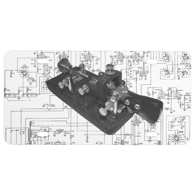 Morse Code Radio Key Schematic License Plate (Front)