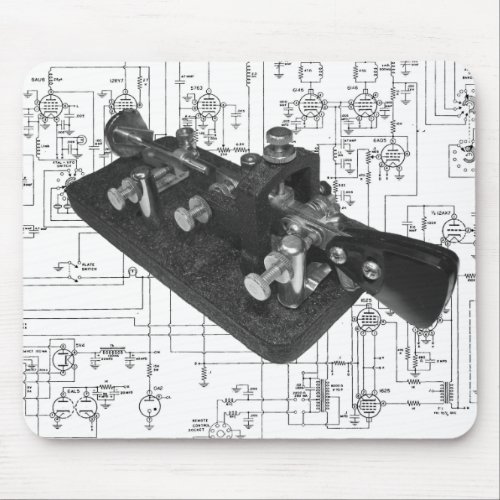Morse Code Radio Key Schematic Mouse Pad