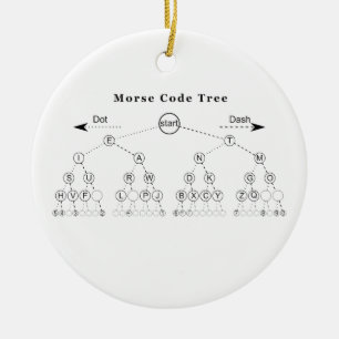 Morse Code Tree Diagram Ceramic Ornament