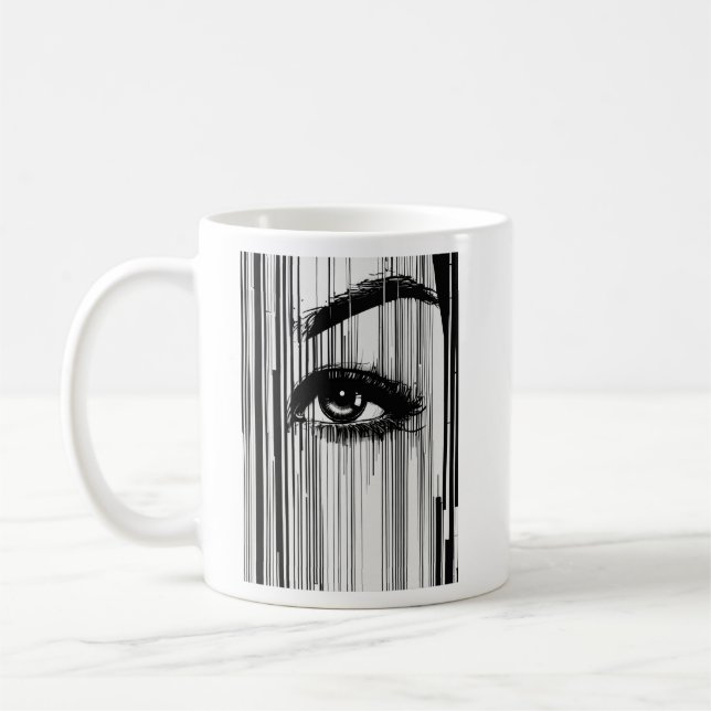 : "Morse Code Visage Tee"  Coffee Mug (Left)