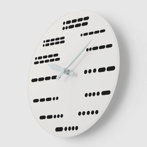 Morse Code Wall Clock With All 12 Numbers Zazzle