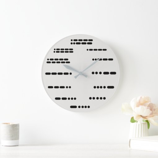 Morse Code Wall Clock With All 12 Numbers Zazzle