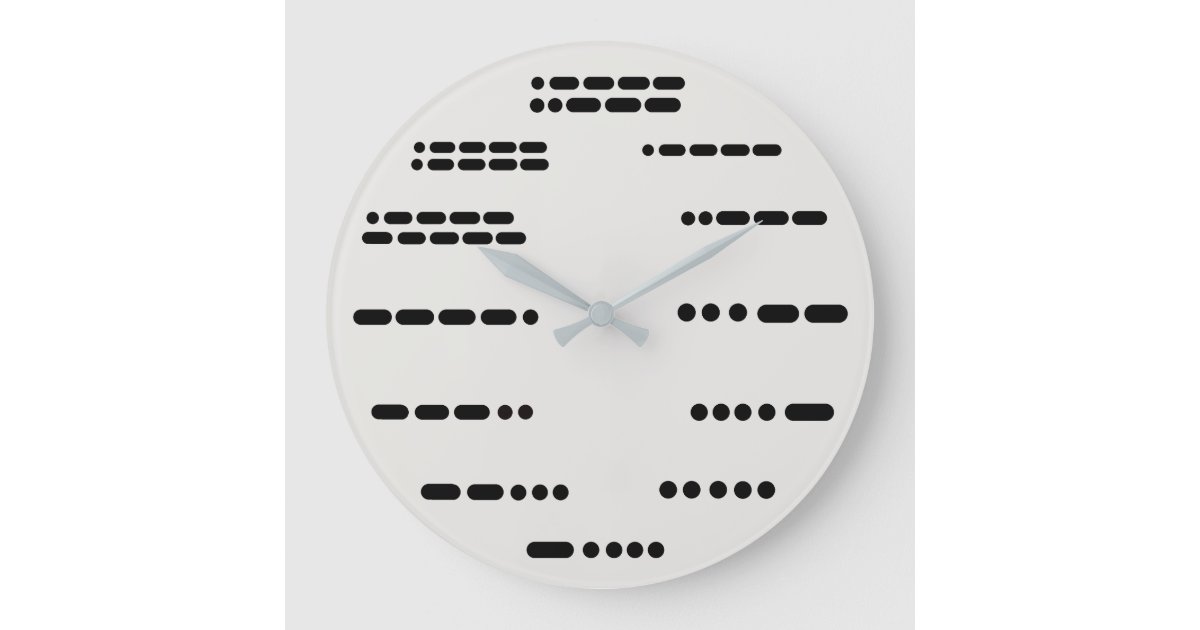 Morse Code Wall Clock With All 12 Numbers Zazzle