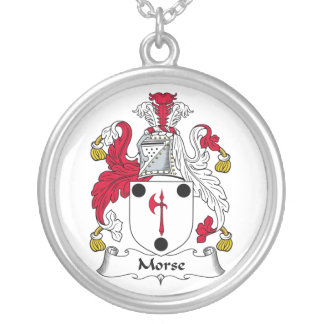 Morse Family Crest Silver Plated Necklace