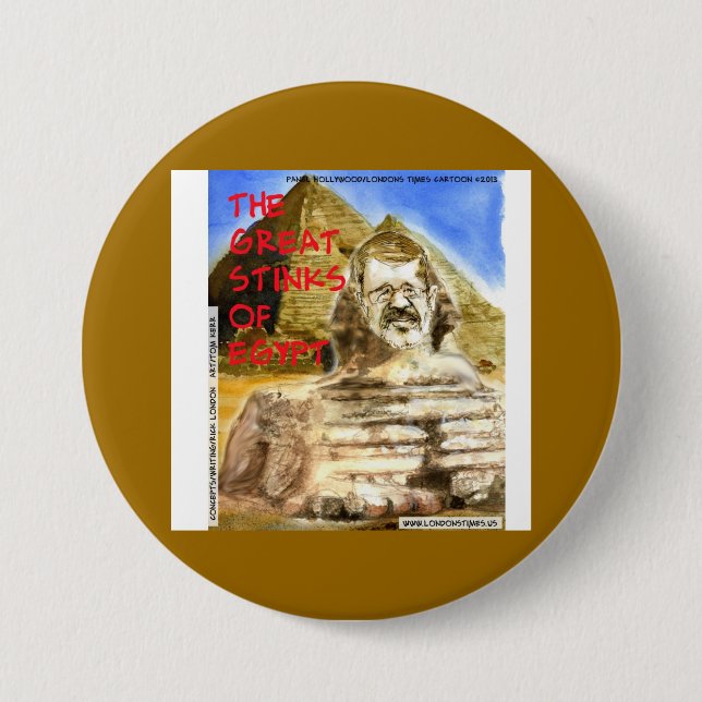 Morsi Great Stinks Of Egypt Funny Button (Front)