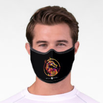 Mortal Kombat Polygonal Fire Logo Premium Face Mask