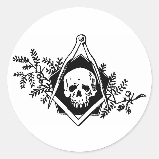 Mortality Square and Compasses Classic Round Sticker (Front)