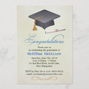 Mortar and diploma Graduation Party Celebration Invitation