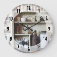 Mortar and Pestle and Bottles on Shelves