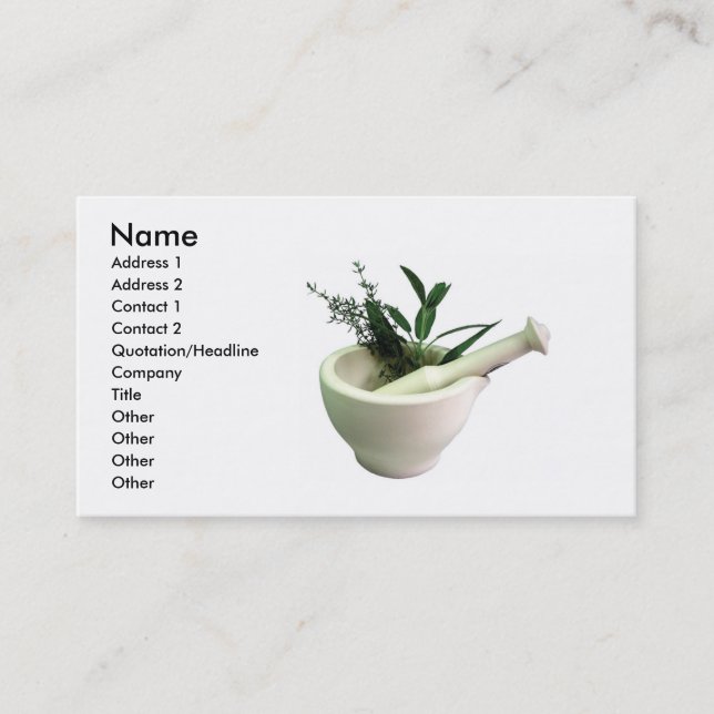 Mortar and Pestle Business Card (Front)