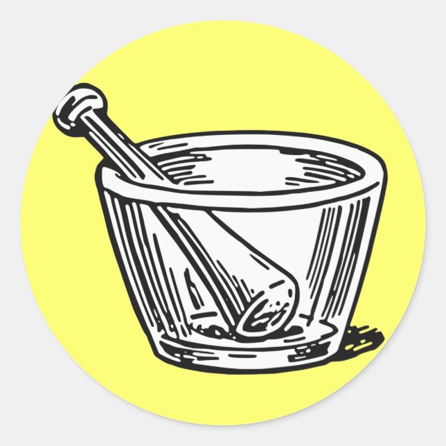 Mortar and Pestle Classic Round Sticker (Front)