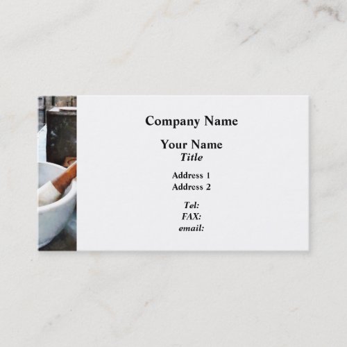 Mortar and Pestle in Lab Business Card Template