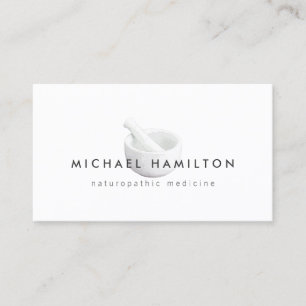 Mortar and Pestle Logo for Naturopaths, Healers Business Card