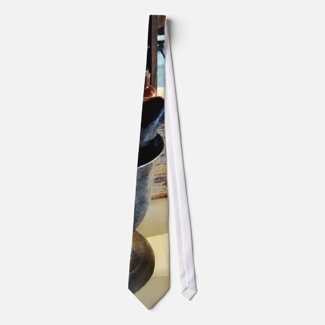 Mortar and Pestle Near Medicine Bottles Neck Tie (Front)