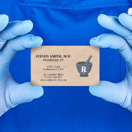 Mortar and Pestle Pharmacist Rx Symbol Business Card