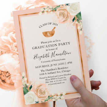 Mortar And Pestle Rx Pharmacy School Grad Party Invitation by StampsbyMargherita at Zazzle