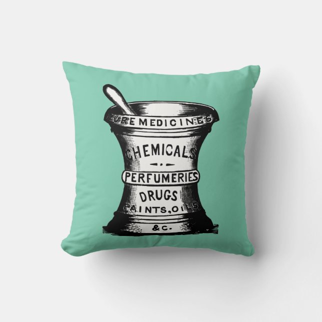 Mortar And Pestle Throw Pillow (Front)