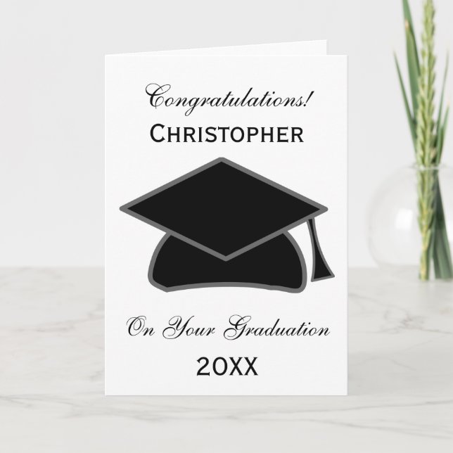 Mortar Board Graduation Card (Front)