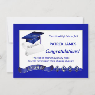 Mortar Diploma Graduation Royal Blue Class of 2022 Invitation