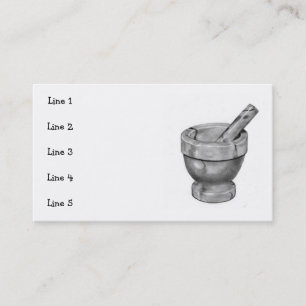 MORTAR, PESTLE: BUSINESS CARD: PENCIL ART BUSINESS CARD