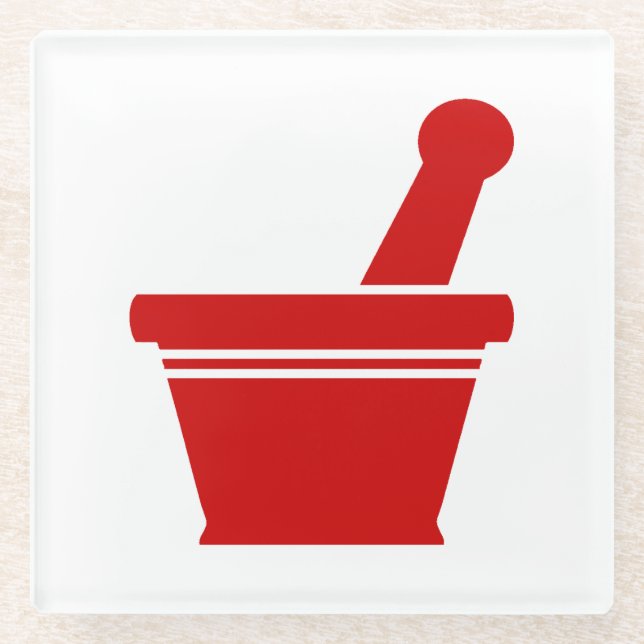 Mortar & Pestle Glass Coaster (Front)