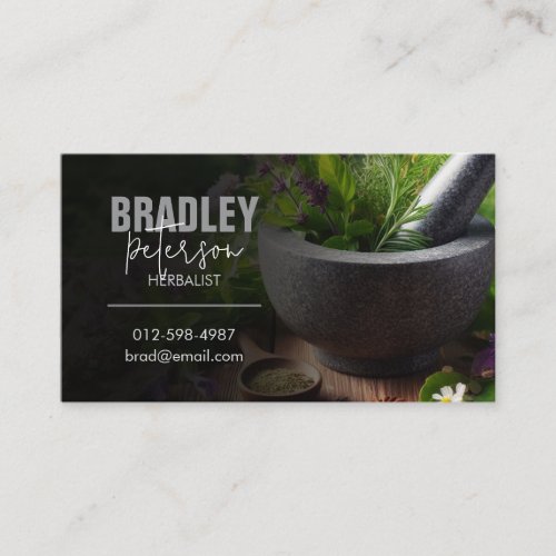 Mortar Pestle Herbal Medicine Herbs Business Card