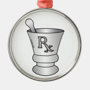 Mortar Pestle Metal Ornament