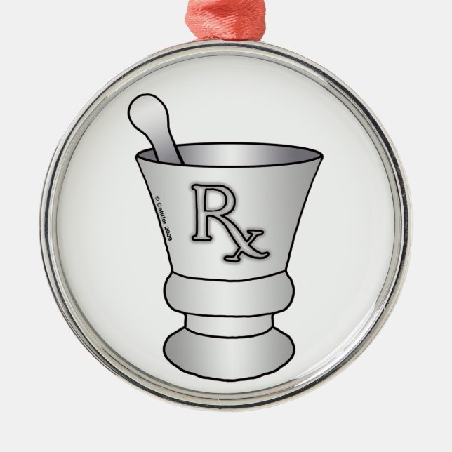 Mortar Pestle Metal Ornament (Front)