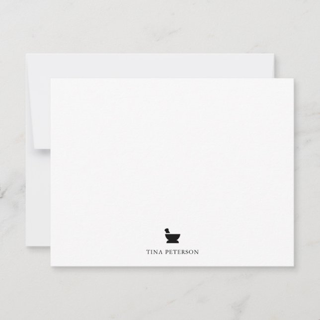 Mortar & Pestle Pharmacy School Graduate Gift -  Note Card (Front)