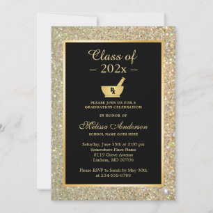 Mortar Pestle Pharmacy School Graduation Party Invitation
