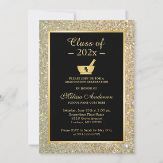 Mortar Pestle Pharmacy School Graduation Party Invitation